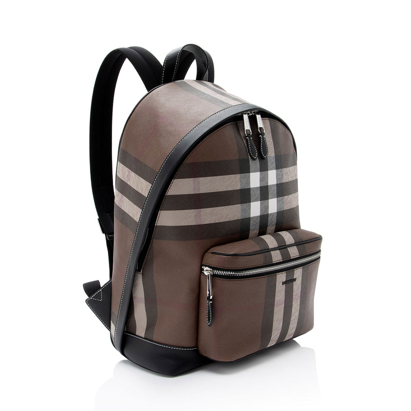 Burberry Jett Check Canvas & Leather Backpack