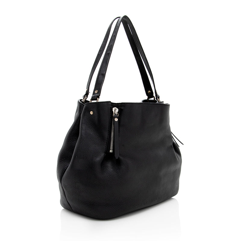 Burberry - Medium Leather Tote Bag Black