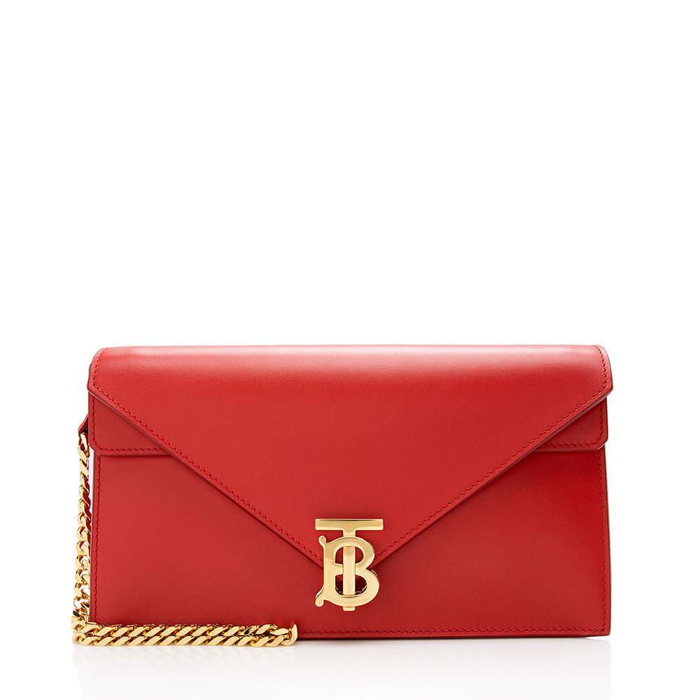 Burberry Leather TB Envelope Chain Shoulder Bag (SHF-16322)