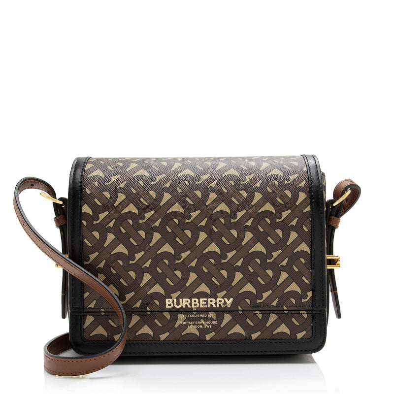Burberry Small Canvas and Leather TB Cross-Body Bag