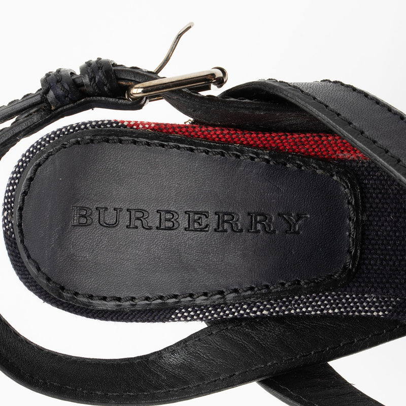 Burberry Nova Check Wedge Sandals - Size 8 / 38 (SHF-sxYHVX)