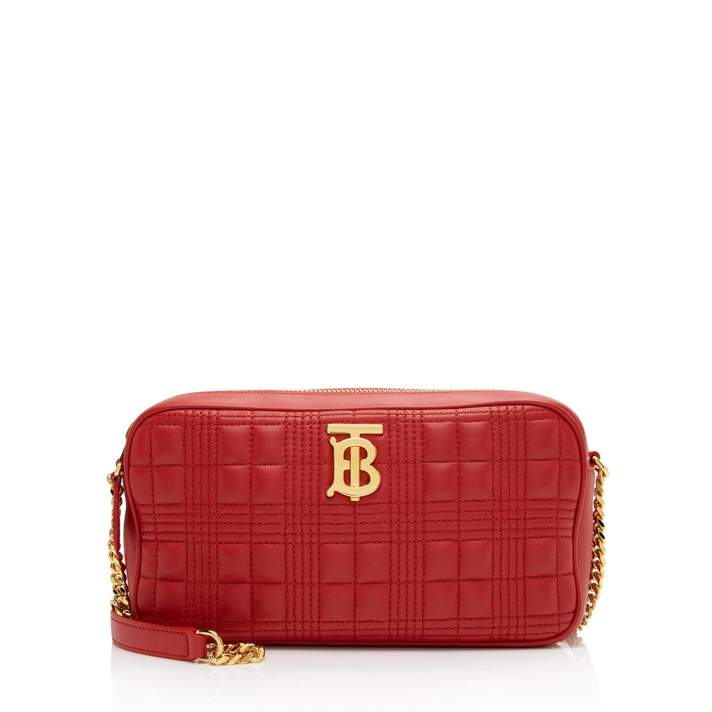 Quilted Leather Lola Card Case in Bright Red - Women | Burberry® Official