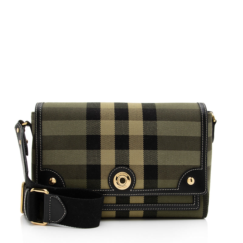 Burberry Note olive canvas bag