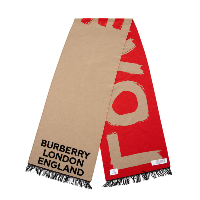 Burberry Wool Logo Fringe Scarf (SHF-SWxmm7)