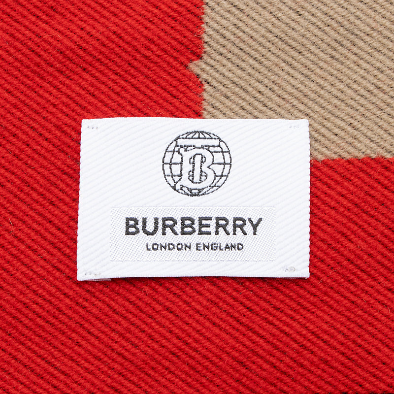 Burberry Wool Logo Fringe Scarf (SHF-SWxmm7)