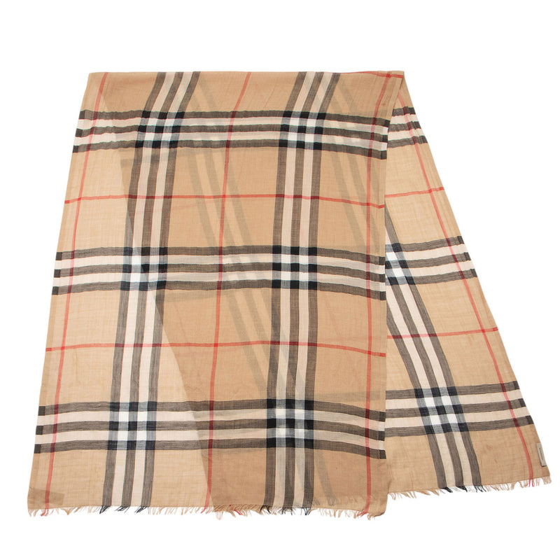 Burberry Wool Silk Nova Check Scarf (SHF-T7Hybr)