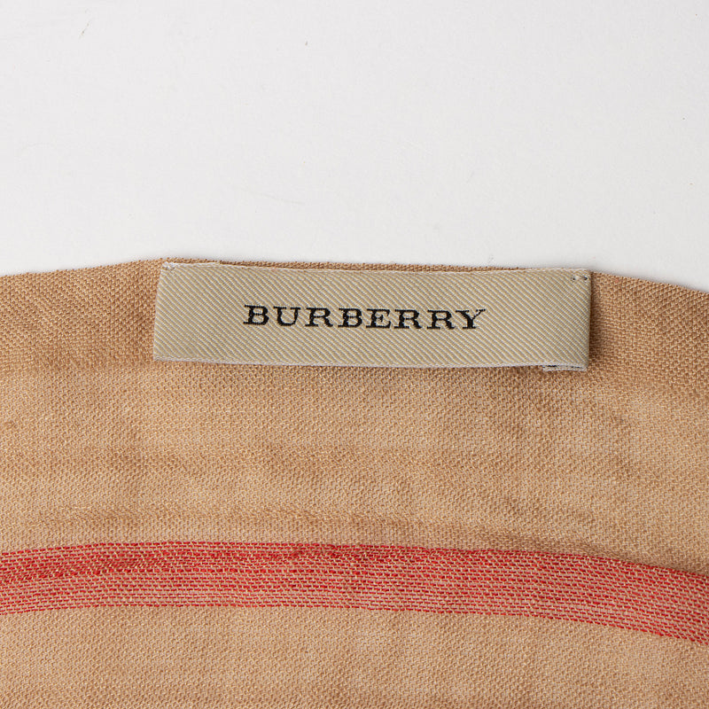 Burberry Wool Silk Nova Check Scarf (SHF-T7Hybr)