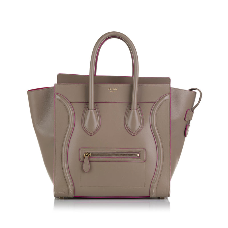 Celine Micro Luggage Tote in Brown, Women's