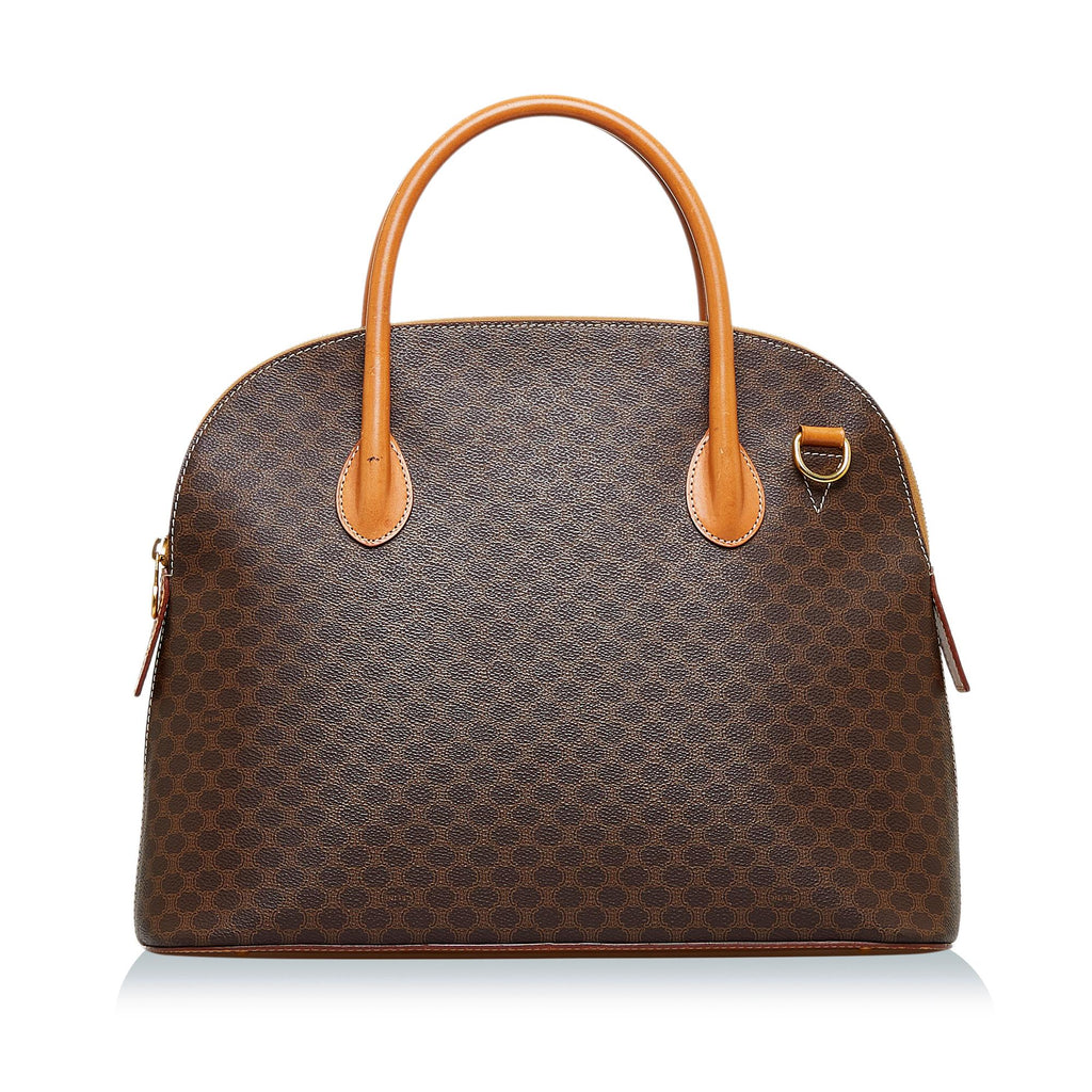CELINE Macadam Two-way Shoulder bag Mini Boston bag Handbag Brown