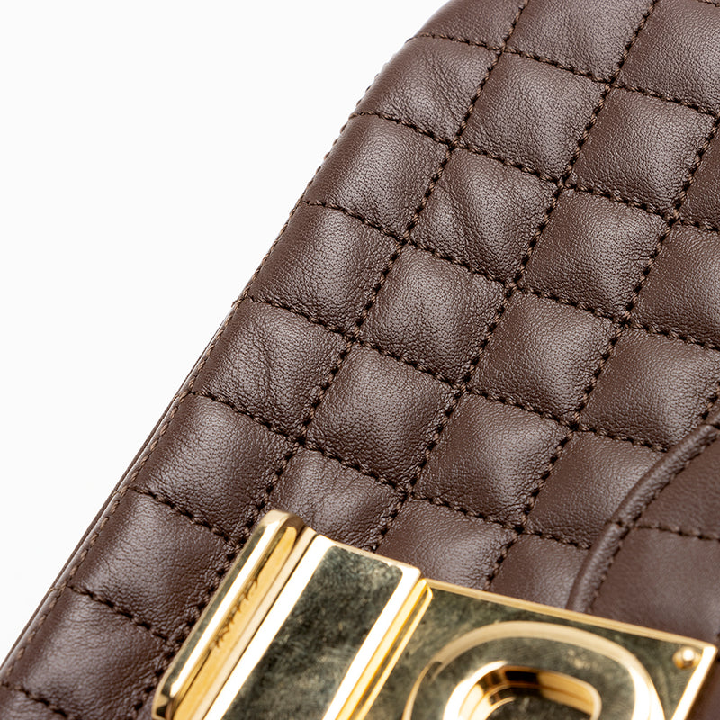 Celine Quilted Calfskin C Small Shoulder Bag (SHF-15814)