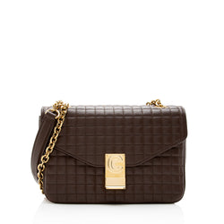 Celine Quilted Calfskin C Small Shoulder Bag (SHF-15814)