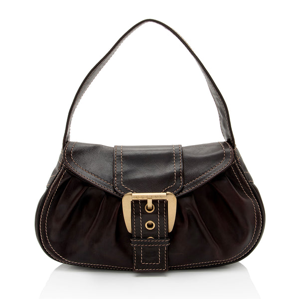 Celine Vintage Leather Buckle Shoulder Bag (SHF-2mqWEo)