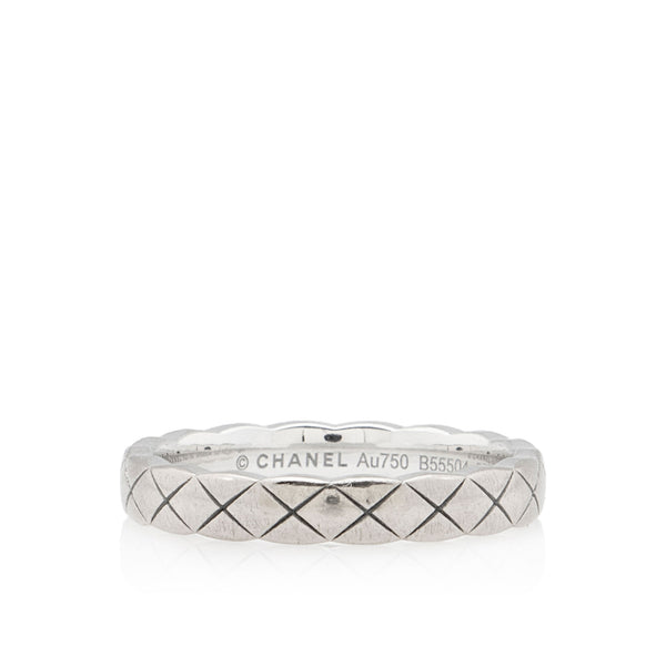 Chanel 18k White Gold Coco Crush Mini Ring - Size 6 (SHF-Fvd7xZ)