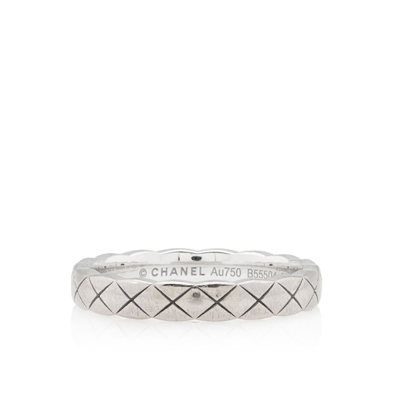 Chanel 18k White Gold Coco Crush Mini Ring - Size 6 (SHF-Fvd7xZ)