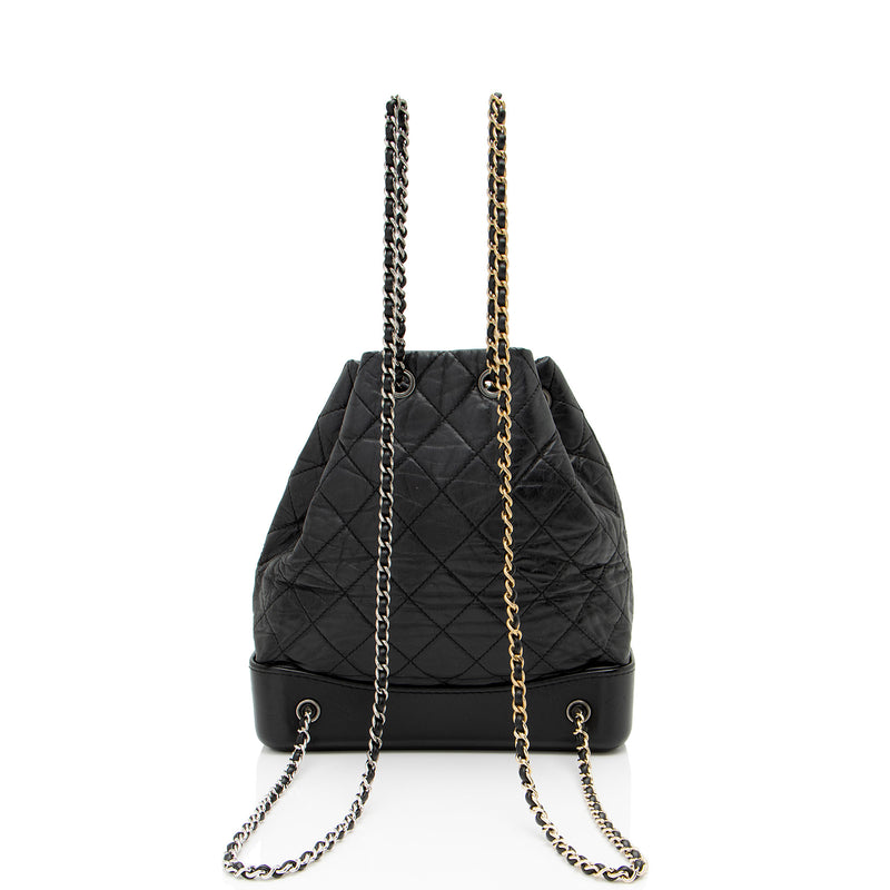 Chanel Aged Calfskin Gabrielle Backpack (SHF-M5X3Nt)