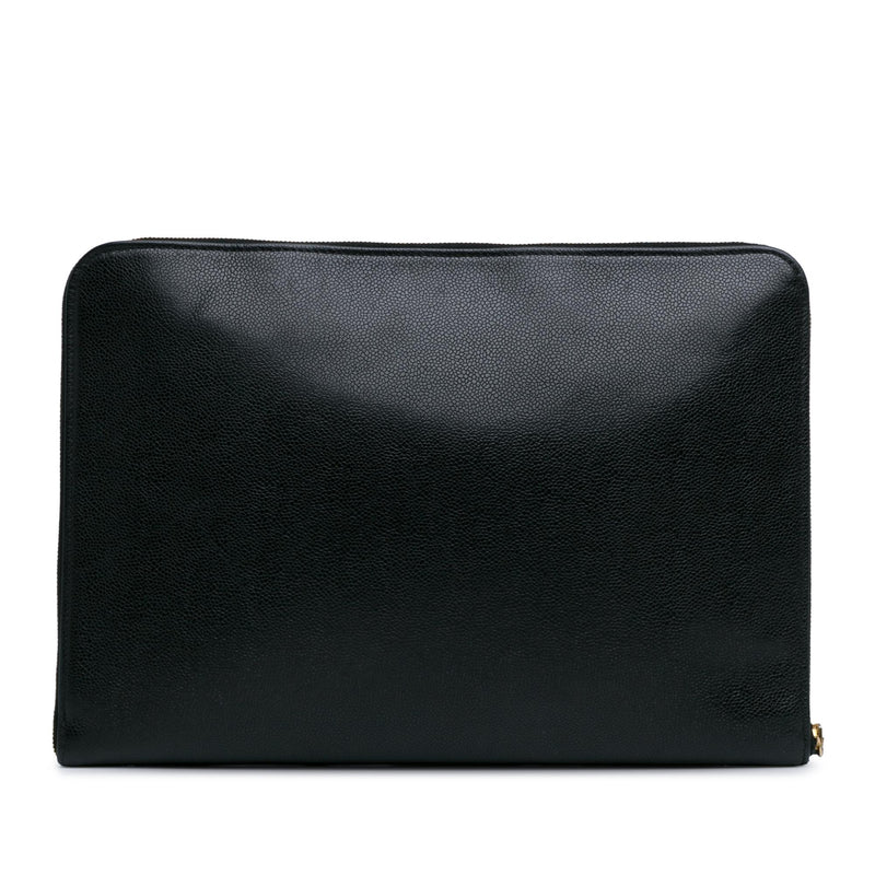 Chanel CC Caviar Documents Portfolio Clutch (SHG-wlh1nQ)