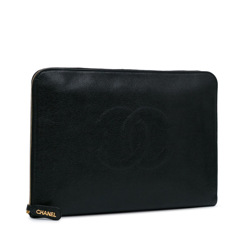 Chanel CC Caviar Documents Portfolio Clutch (SHG-wlh1nQ)