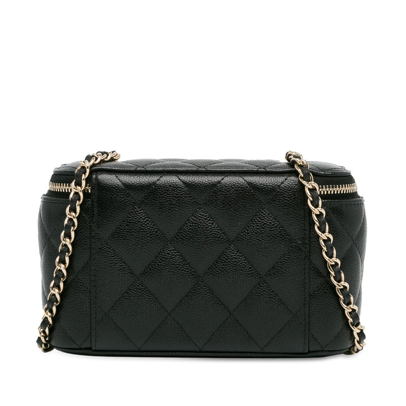 Chanel CC Caviar Leather Vanity Bag (SHG-iQhxBP)