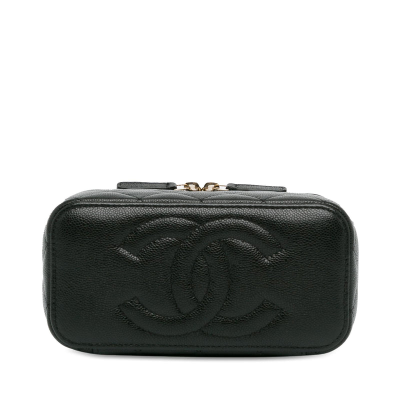 Chanel CC Caviar Leather Vanity Bag (SHG-iQhxBP)