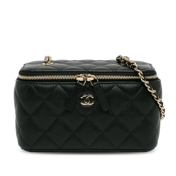 Chanel CC Caviar Leather Vanity Bag (SHG-iQhxBP)