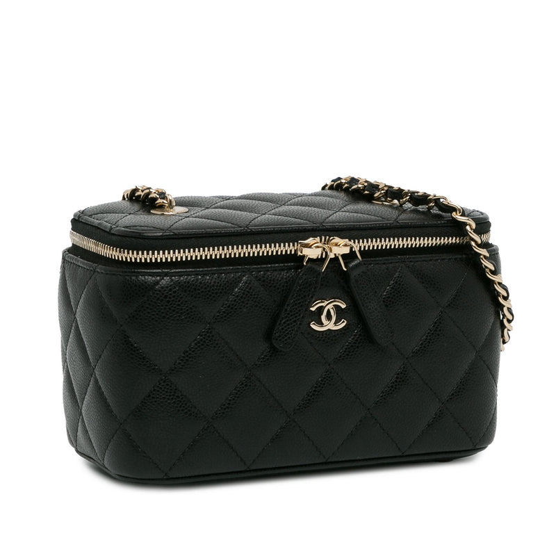 Chanel CC Caviar Leather Vanity Bag (SHG-iQhxBP)