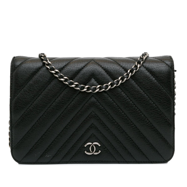 Chanel CC Chevron Calfskin Wallet On Chain (SHG-Q3rRL6)