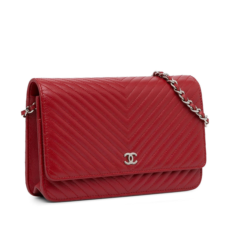 Chanel CC Chevron Caviar Wallet On Chain (SHG-JxT8UF)