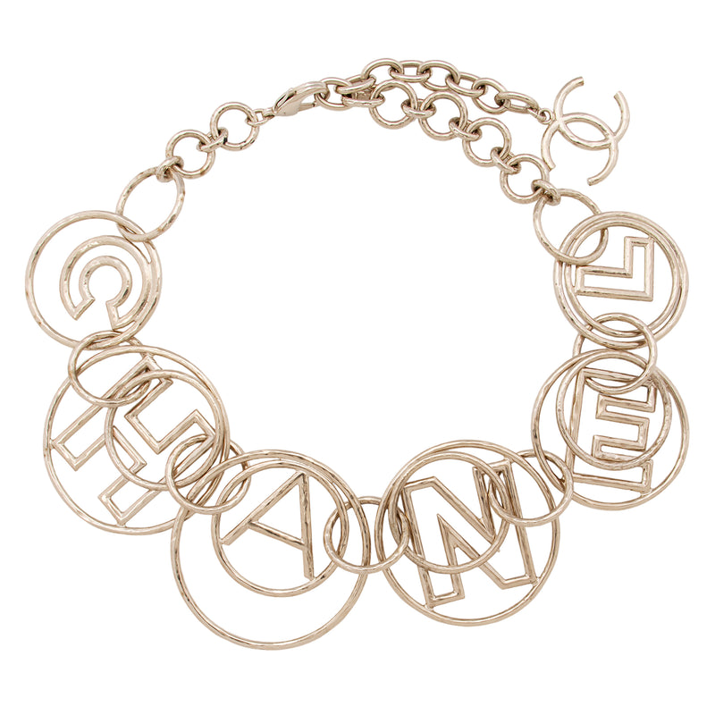 Chanel CC Cuba Logo Hoop Link Necklace (SHF-CCQwxh)