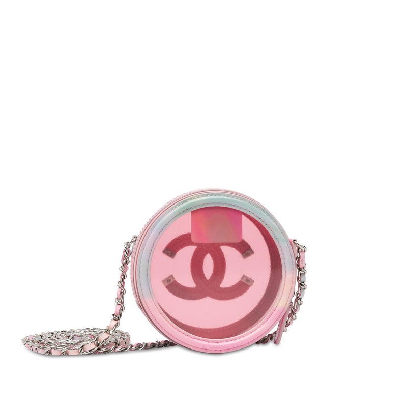 Chanel CC Filigree Transparent Round Crossbody (SHG-2nNSBy)