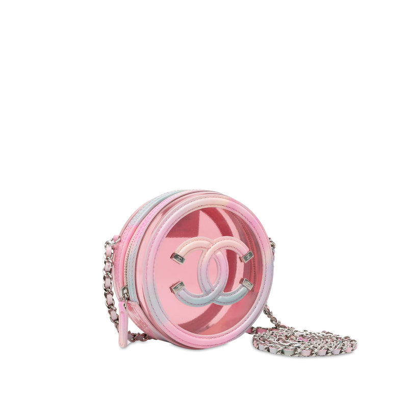 Chanel CC Filigree Transparent Round Crossbody (SHG-2nNSBy)