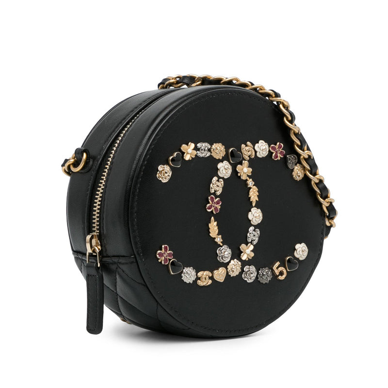 Chanel CC Lambskin Lucky Charms Round Clutch With Chain (SHG-MZAbpr)