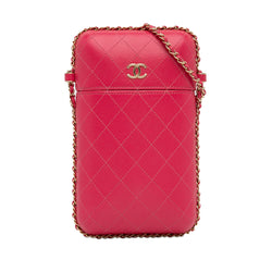 Chanel CC Quilted Calfskin Chain Around Phone Holder (SHG-oQsvAj)