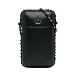 Chanel CC Quilted Lambskin Chain Around Phone Holder (SHG-5LOp7V)