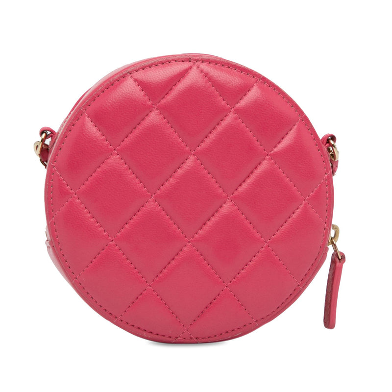 Chanel CC Quilted Lambskin Lucky Charms Round Clutch with Chain (SHG-Z9e0hS)