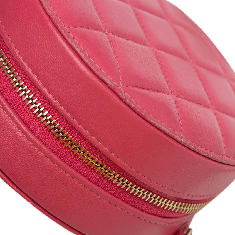 Chanel CC Quilted Lambskin Lucky Charms Round Clutch with Chain (SHG-Z9e0hS)