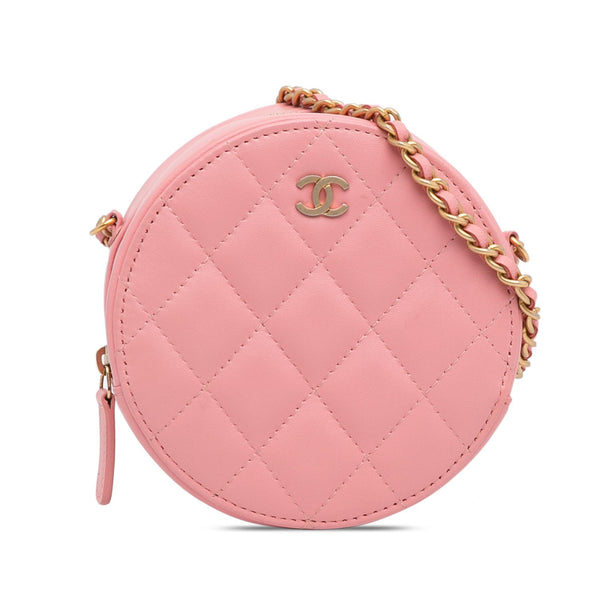 Chanel CC Quilted Lambskin Round Crossbody (SHG-pQfxfH)