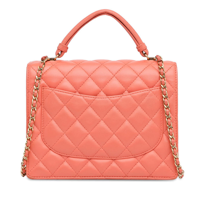 Chanel CC Quilted Lambskin Top Handle Flap (SHG-L5HKxu)