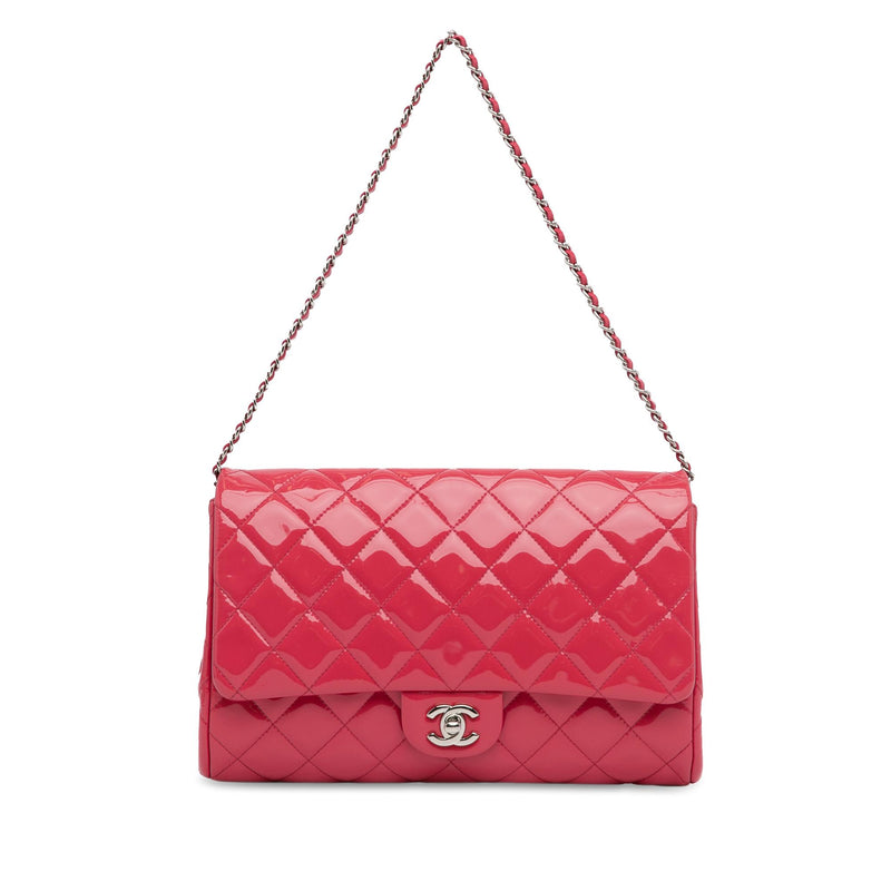 Chanel CC Quilted Patent Clutch with Chain (SHG-BPixGf)