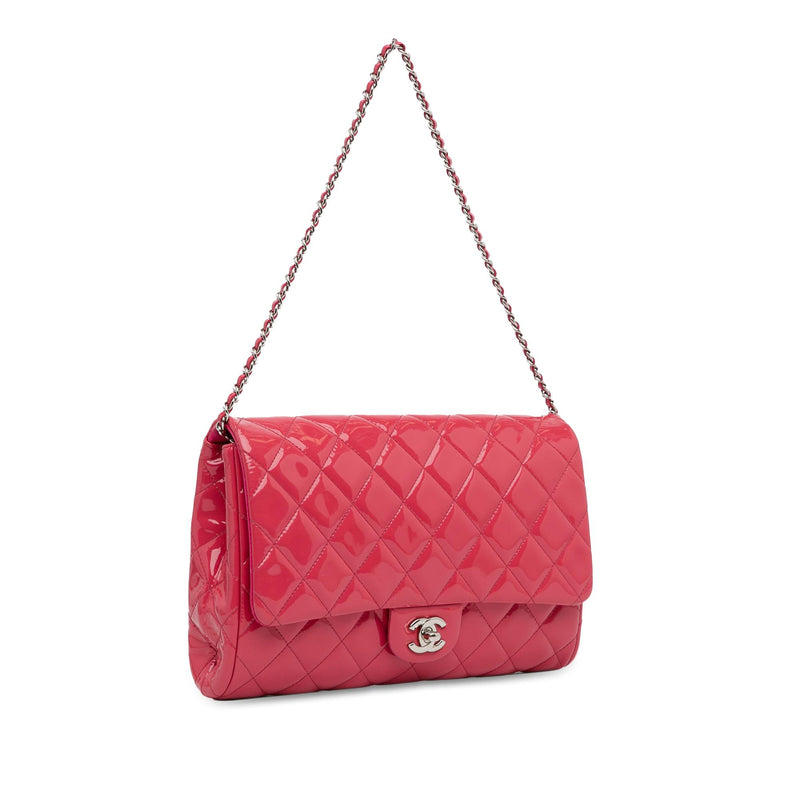 Chanel CC Quilted Patent Clutch with Chain (SHG-BPixGf)