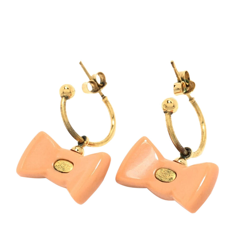 Chanel CC Rhinestone Bow Dangling Push Back Earrings (SHG-67Q20H)