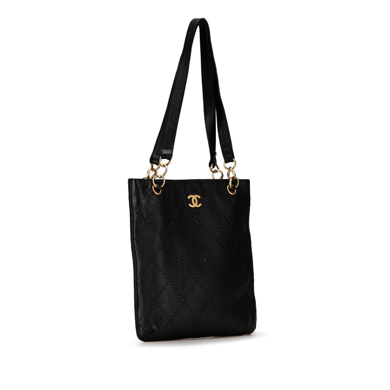 Chanel Calfskin CC Wild Sitch Chain Tote (SHG-3bUSXo)