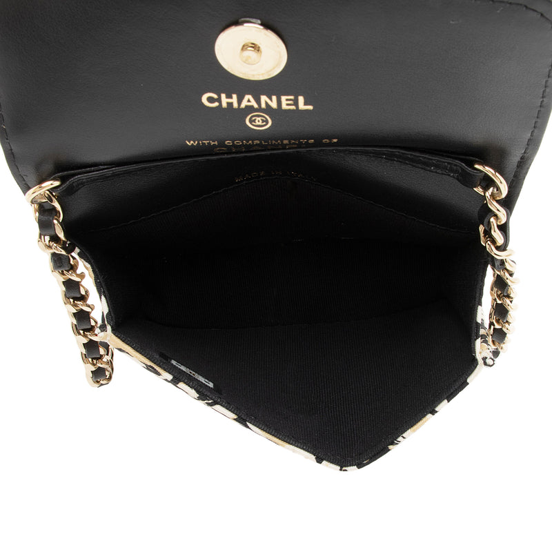 Chanel Canvas Check CC Flap Mini Wallet on Chain (SHF-EUfiZA)