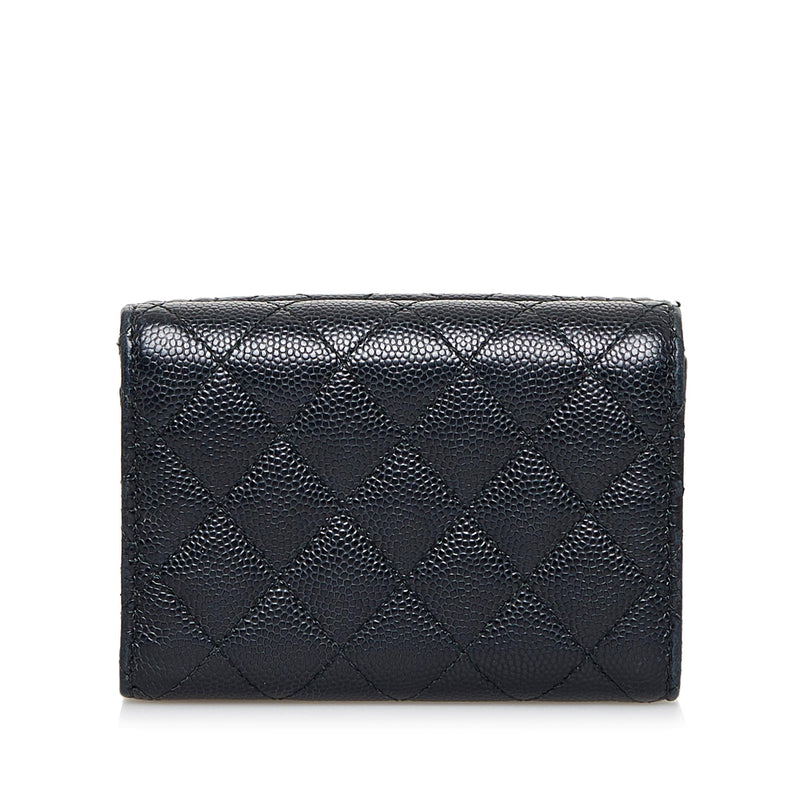 Chanel, So Black Caviar Boy Long Clip Wallet
