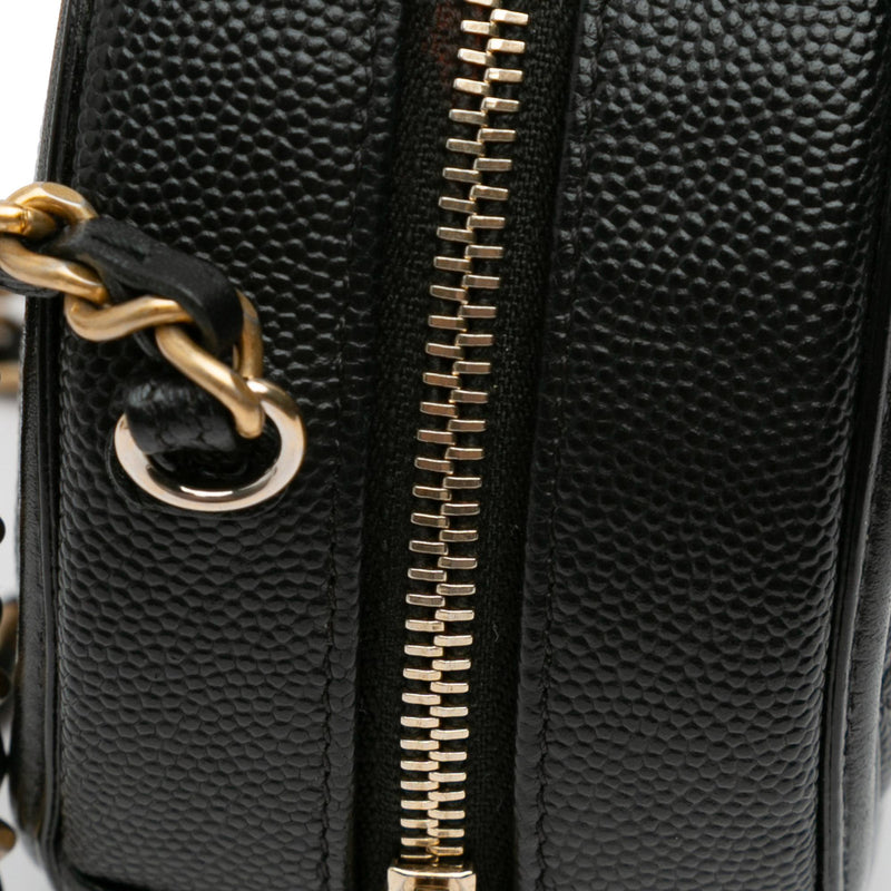 Chanel Caviar CC Filigree Round Crossbody (SHG-bEzArR)