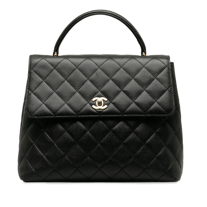 Chanel Caviar Kelly Top Handle Handbag (SHG-RFopJM)