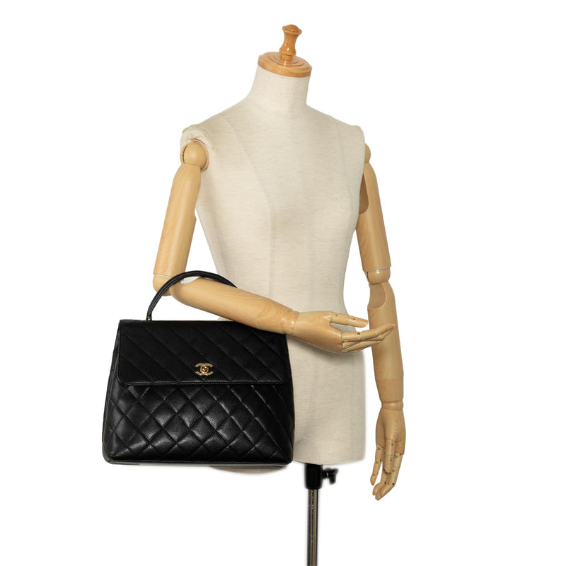 Chanel Caviar Kelly Top Handle Handbag (SHG-RFopJM)