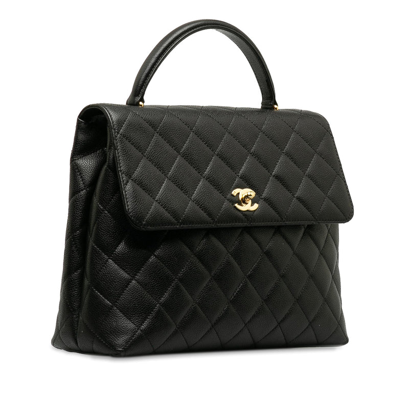 Chanel Caviar Kelly Top Handle Handbag (SHG-RFopJM)