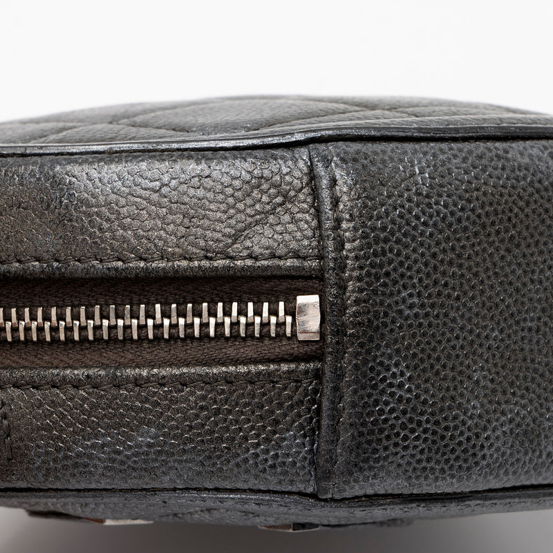Authentic Chanel Black Croc Embossed Gabrielle Clutch With Chain