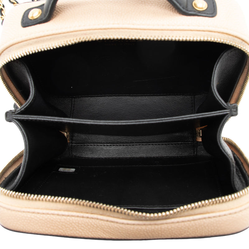 Chanel Caviar Leather CC Filigree Small Vanity Case (SHF-EhFdu3)