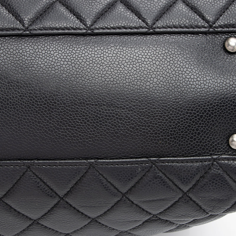 Chanel Caviar Leather Fold In Flap Top Tote (SHF-yvfNuJ)